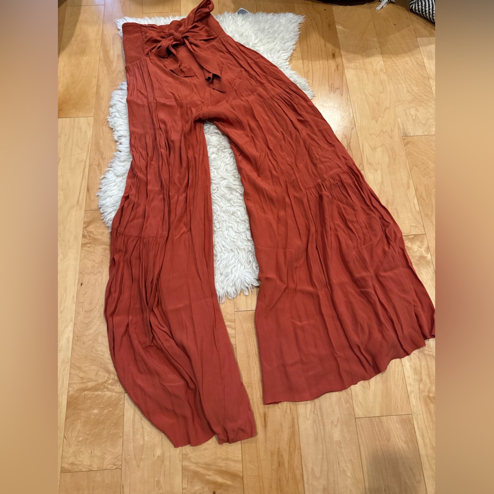 FREE PEOPLE ONE rust baggy oversized pants size XS orange